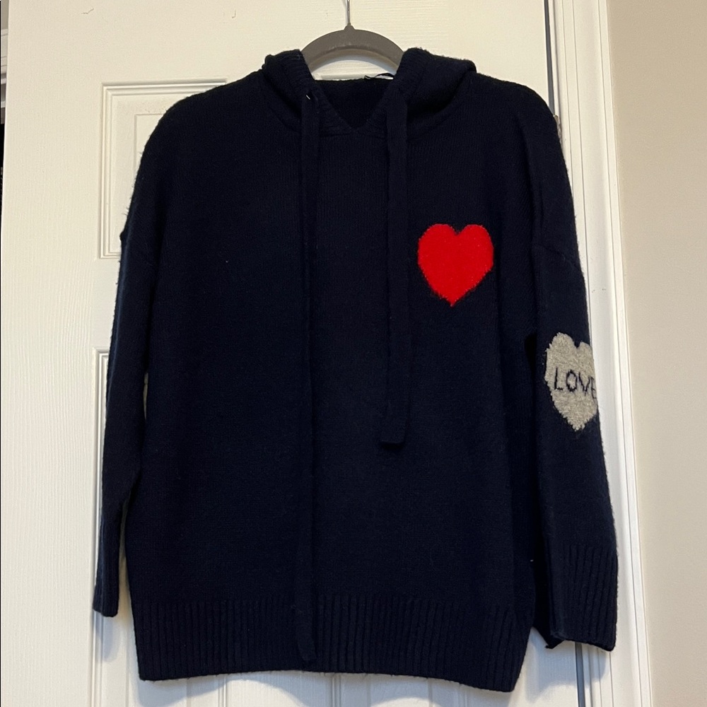 Women's Navy Heart Sweater